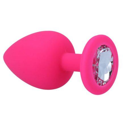 216060 Plug rosa con diamantino largo