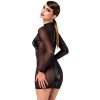 F369 B Miniabito tulle con inserti in ecopelle